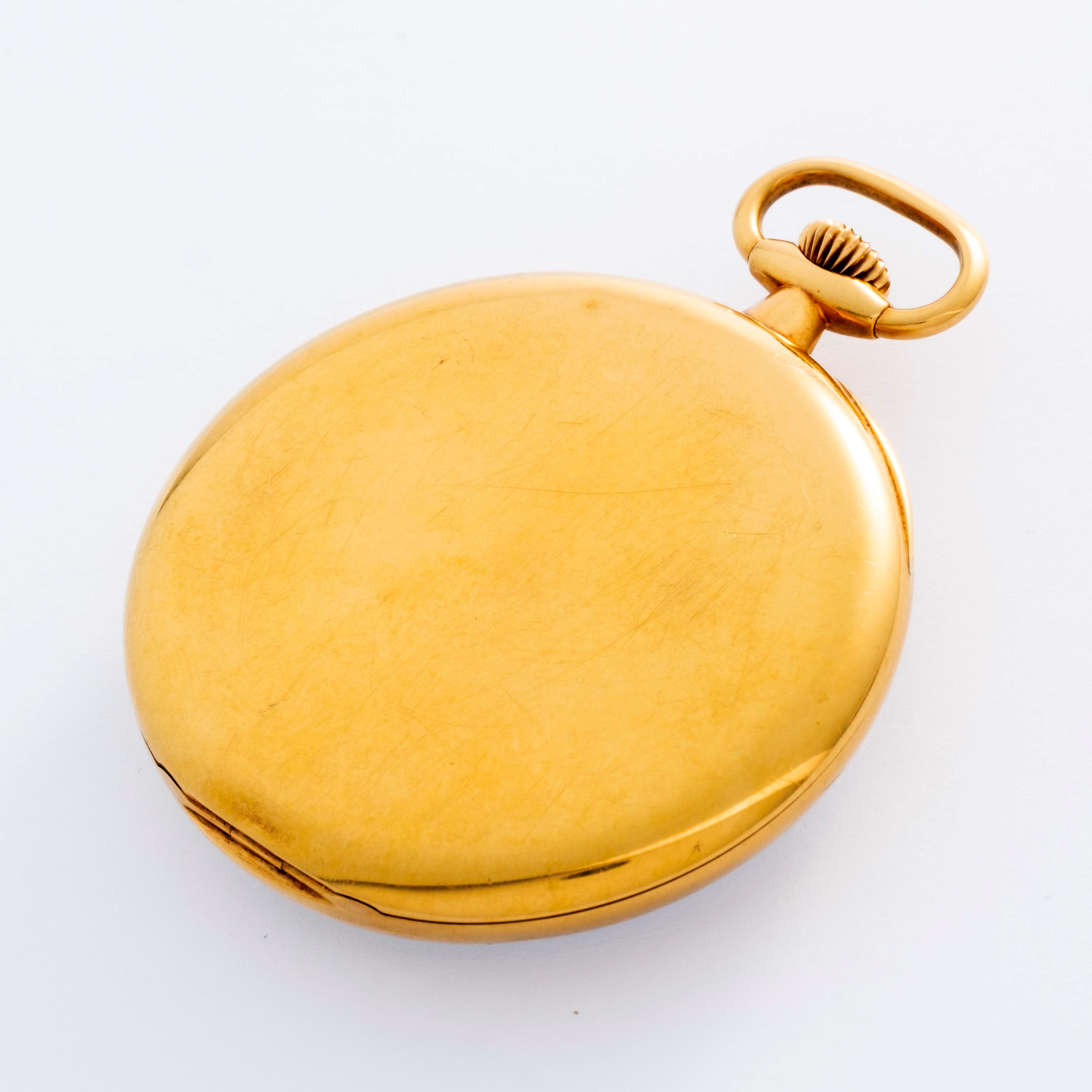 Patek Philippe - Orologio da tasca Openface in oro giallo 18k con quadrante in smalto bianco firm...