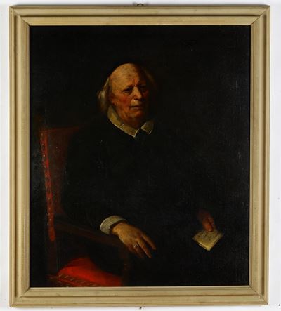 Scuola del XVII secolo, Ritratto di gentiluomo con lettera, olio su tela