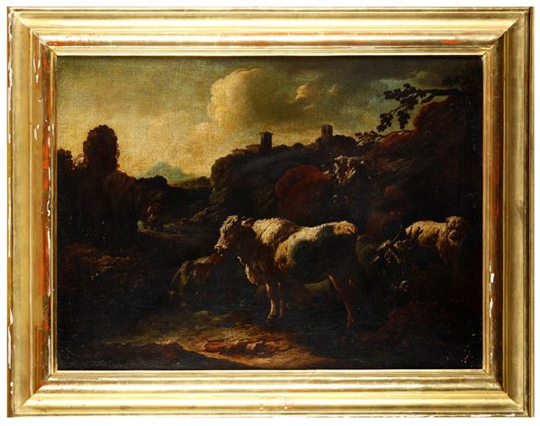 Paesaggio con pastori e armenti