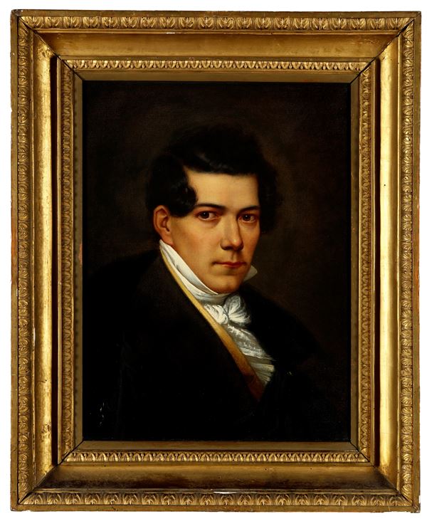 Scuola Neoclassica dell’inizio del XIX secolo Ritratto di giovane gentiluomo