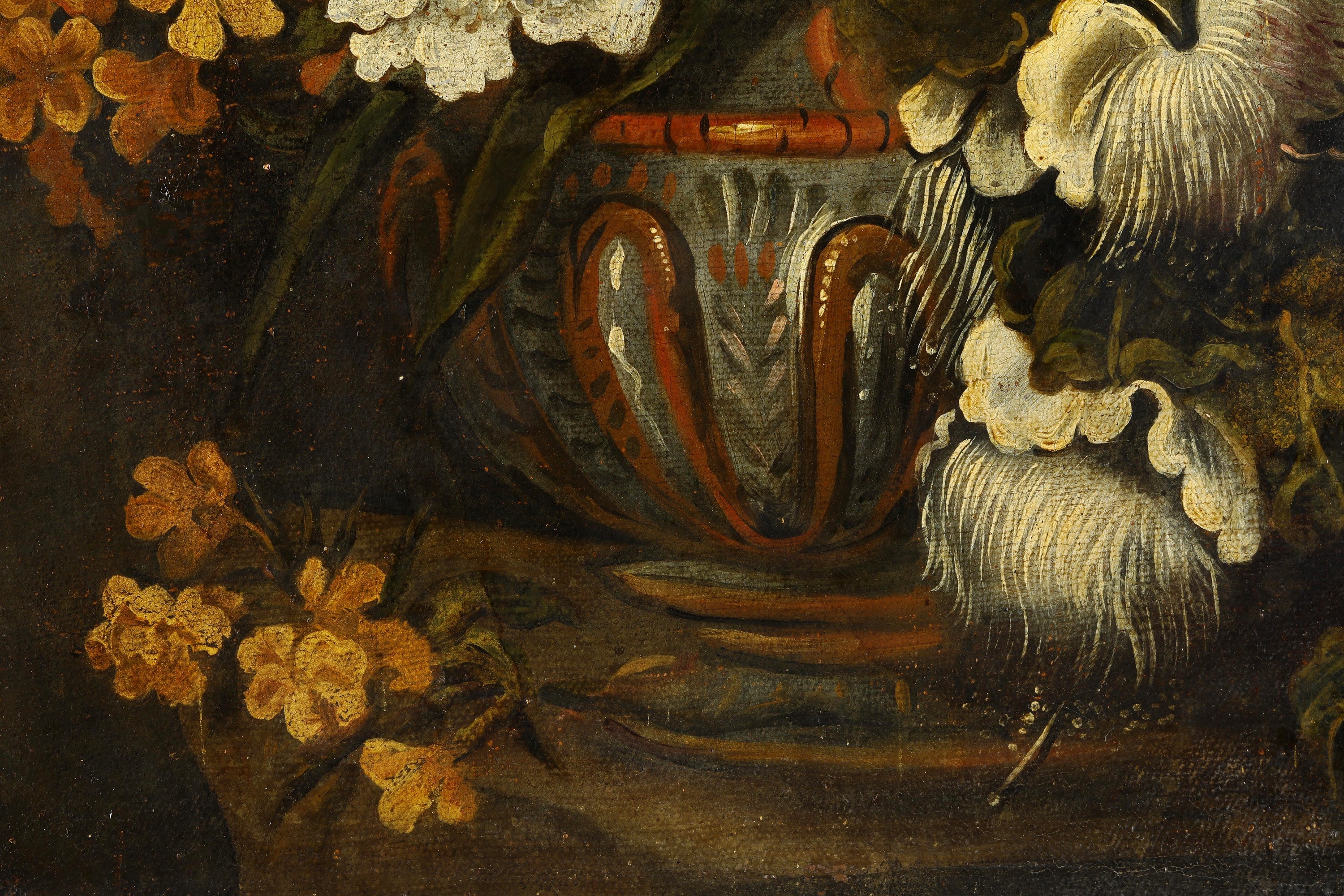 Scuola del XVIII secolo, Natura morta con vaso di fiori, olio su tela