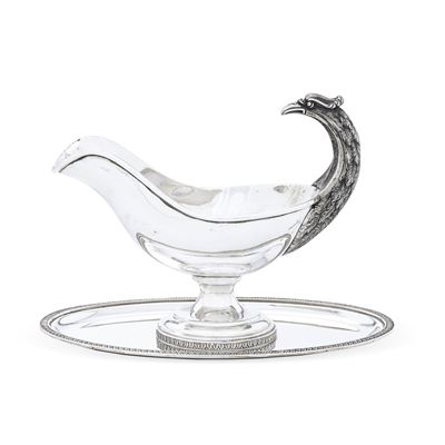 Pampaloni, Salsiera in argento fuso e sagomato (argenteria artistica fiorentina, XX secolo)