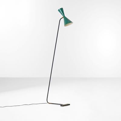 Produttore francese, Lampada da terra in metallo laccato (stile Art Déco/Art Nouveau), circa 1950