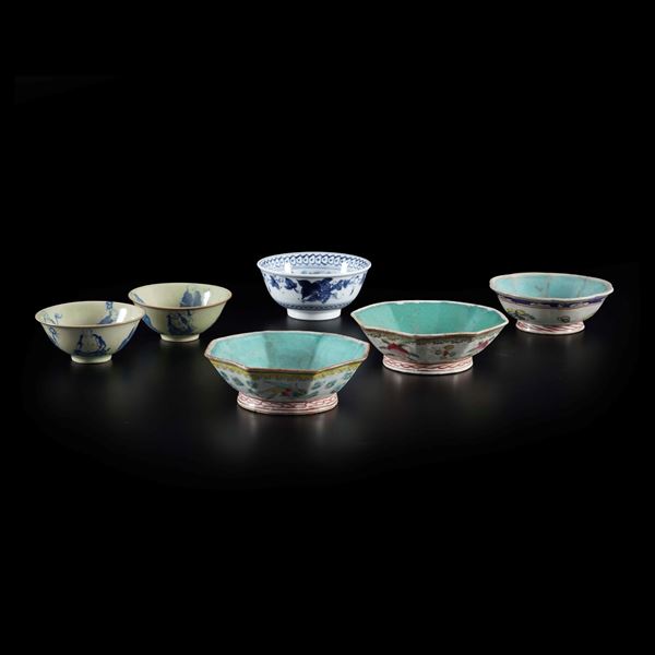 Lotto composto da sei ciotole in ceramica orientali