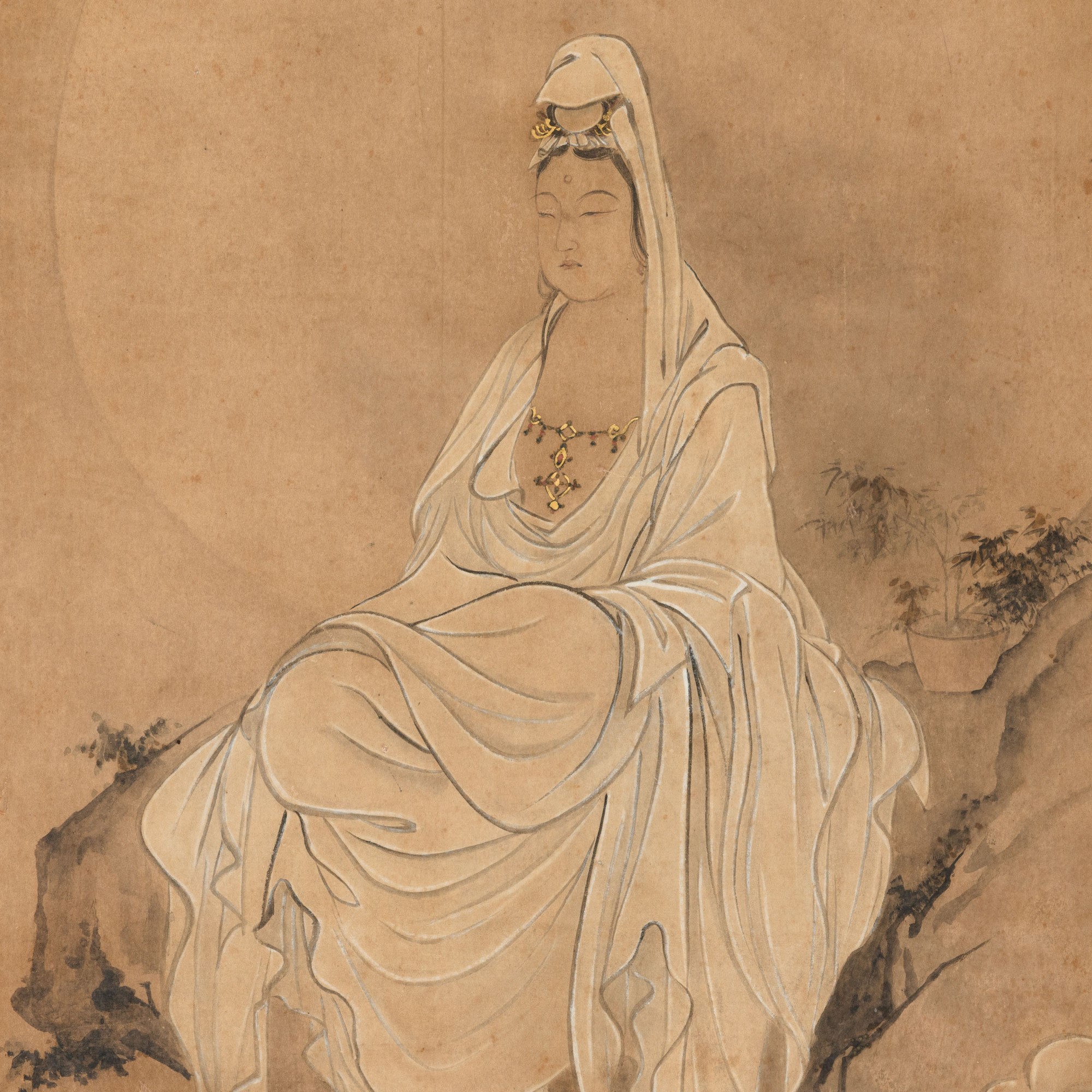 Giappone (periodo Edo), Scroll con raffigurazione di Avalokitesvara su roccia e sigilli
