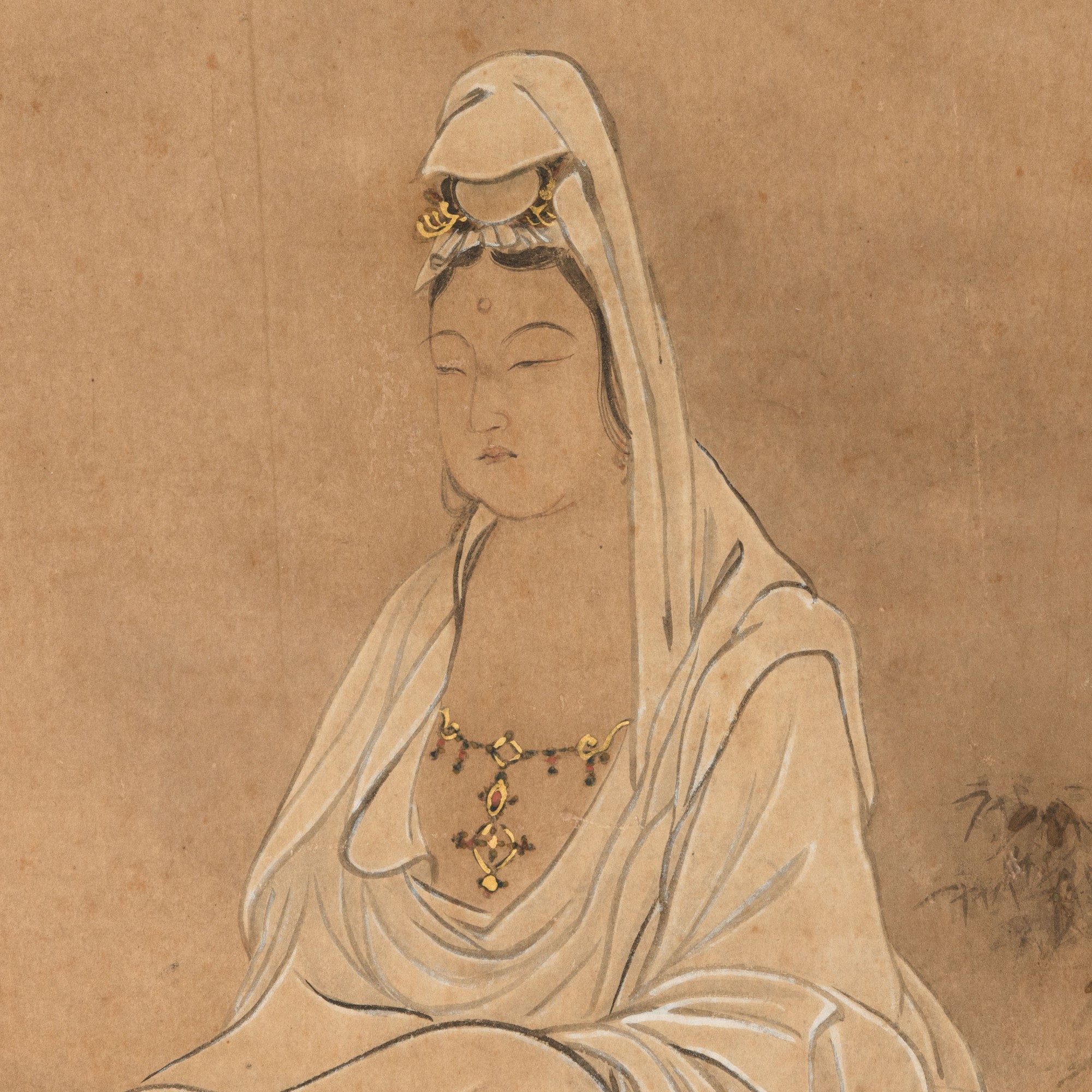 Giappone (periodo Edo), Scroll con raffigurazione di Avalokitesvara su roccia e sigilli