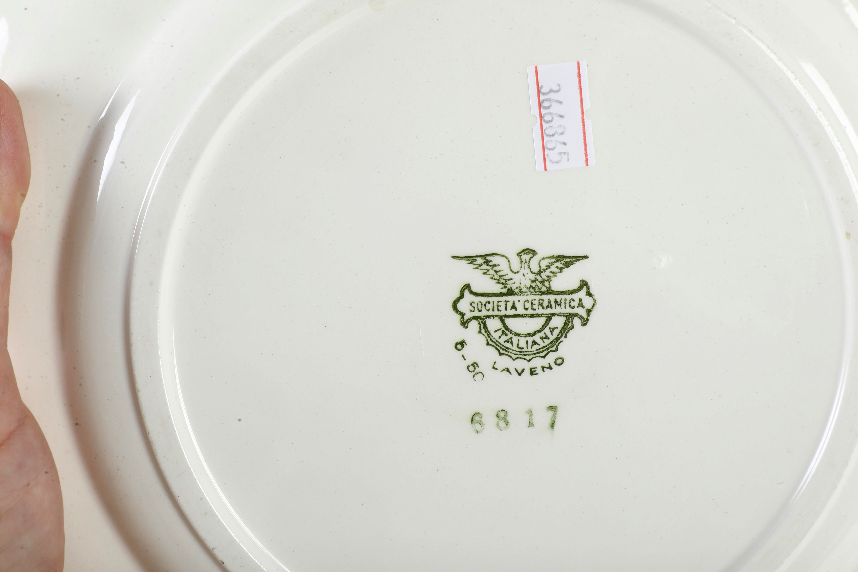 Società Ceramica Laveno, Sei piatti e una zuppiera in terraglia