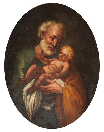Scuola del XVIII secolo, San Giuseppe con il Bambino