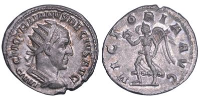 Traiano Decio, Antoniniano con busto radiato e paludato (RIC 29c), g 4,14