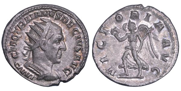 SHIPPING ONLY IN ITALY. TRAIANO DECIO, 249-251. Antoniniano.