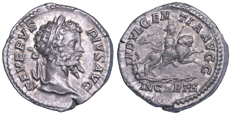 SHIPPING ONLY IN ITALY. SETTIMIO SEVERO, 193-211. Denario, 203.  - Auction Light Numismatics - Cambi Casa d'Aste