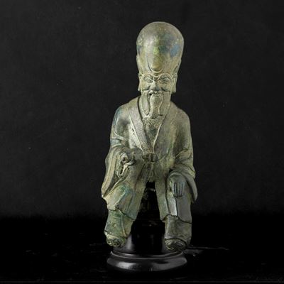 Figura di Shoulao, bronzo, Cina, Dinastia Qing (XIX secolo)