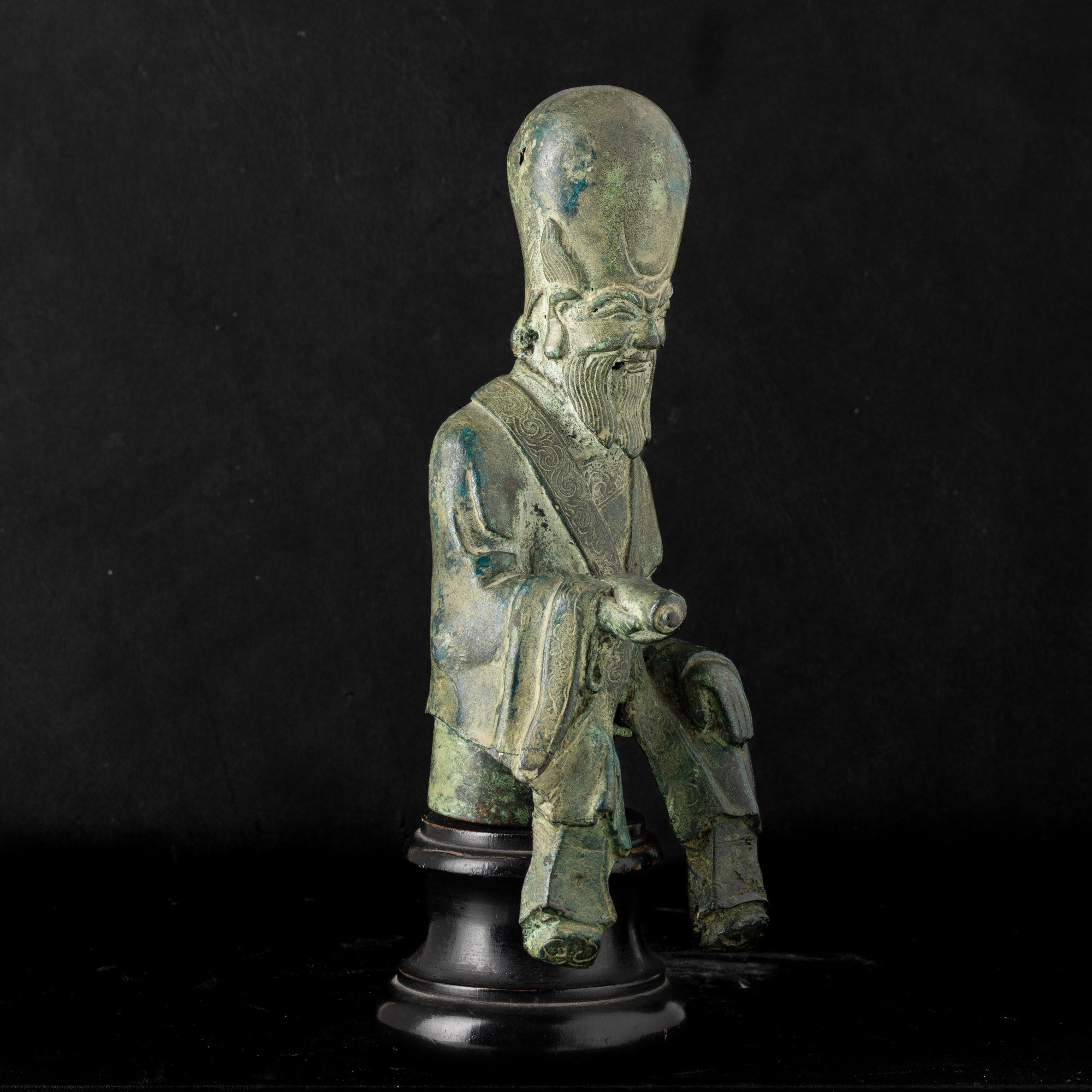 Figura di Shoulao, bronzo, Cina, Dinastia Qing (XIX secolo)