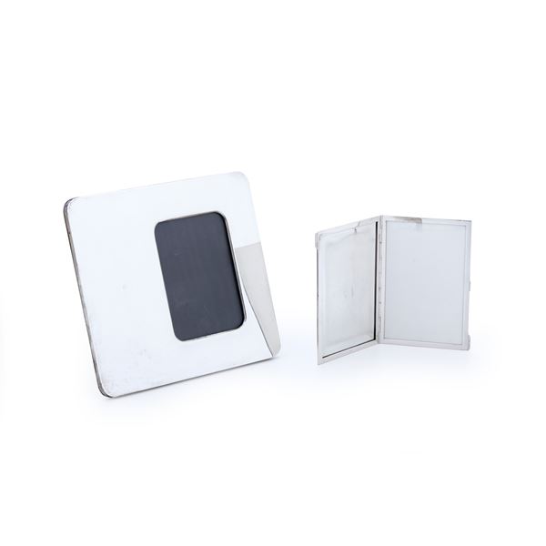 Due porta fotografie in argento. Argenteria italiana del XX secolo, argentieri differenti