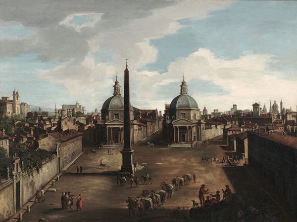 Veduta di Piazza del Popolo a Roma