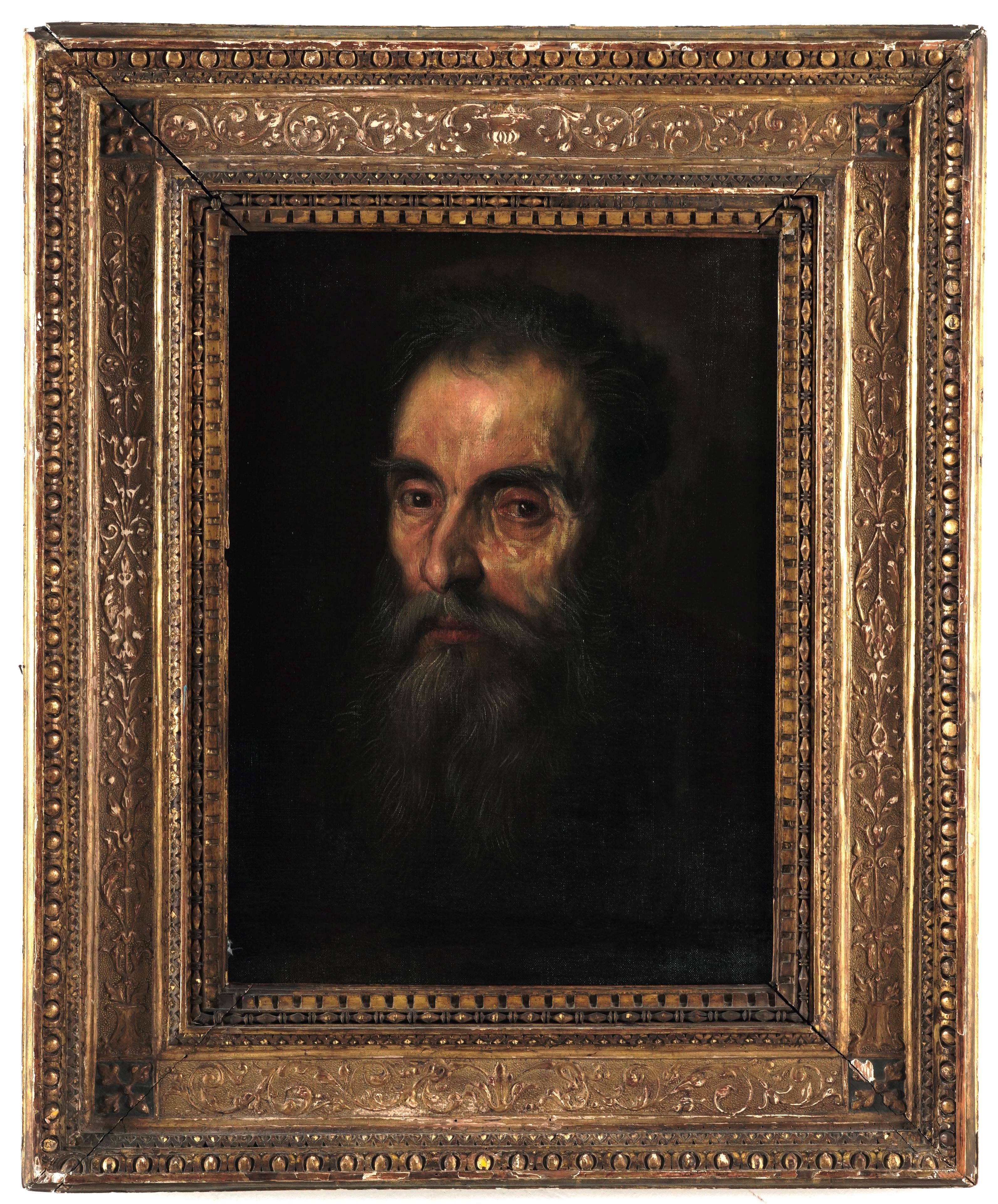 Jacopo Negretti Detto Palma il Giovane - Ritratto di gentiluomo barbuto, olio su tela