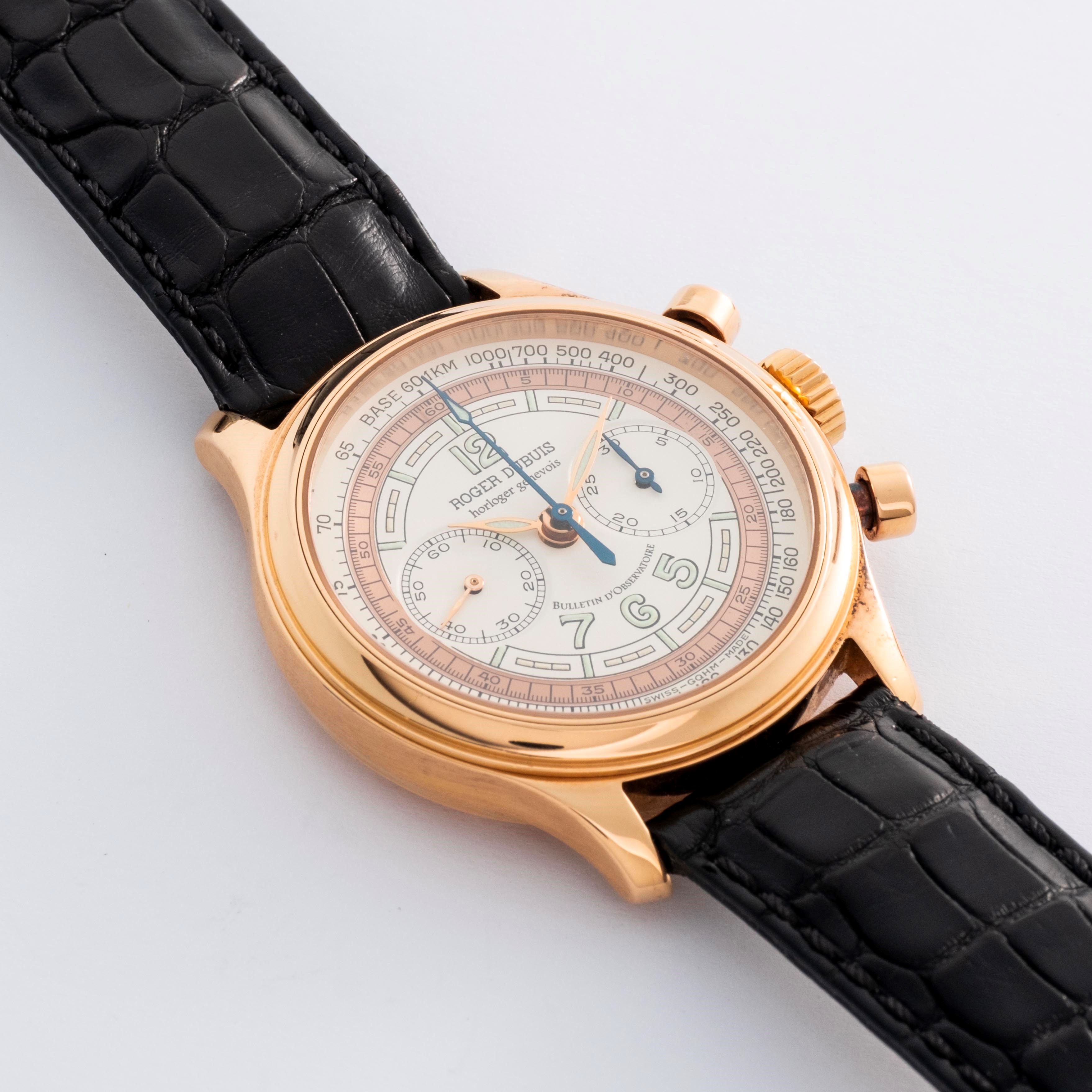 Roger Dubuis - Hommage Chronograph ref. H37, oro rosa 18k con quadrante bitonale e fondello a vis...
