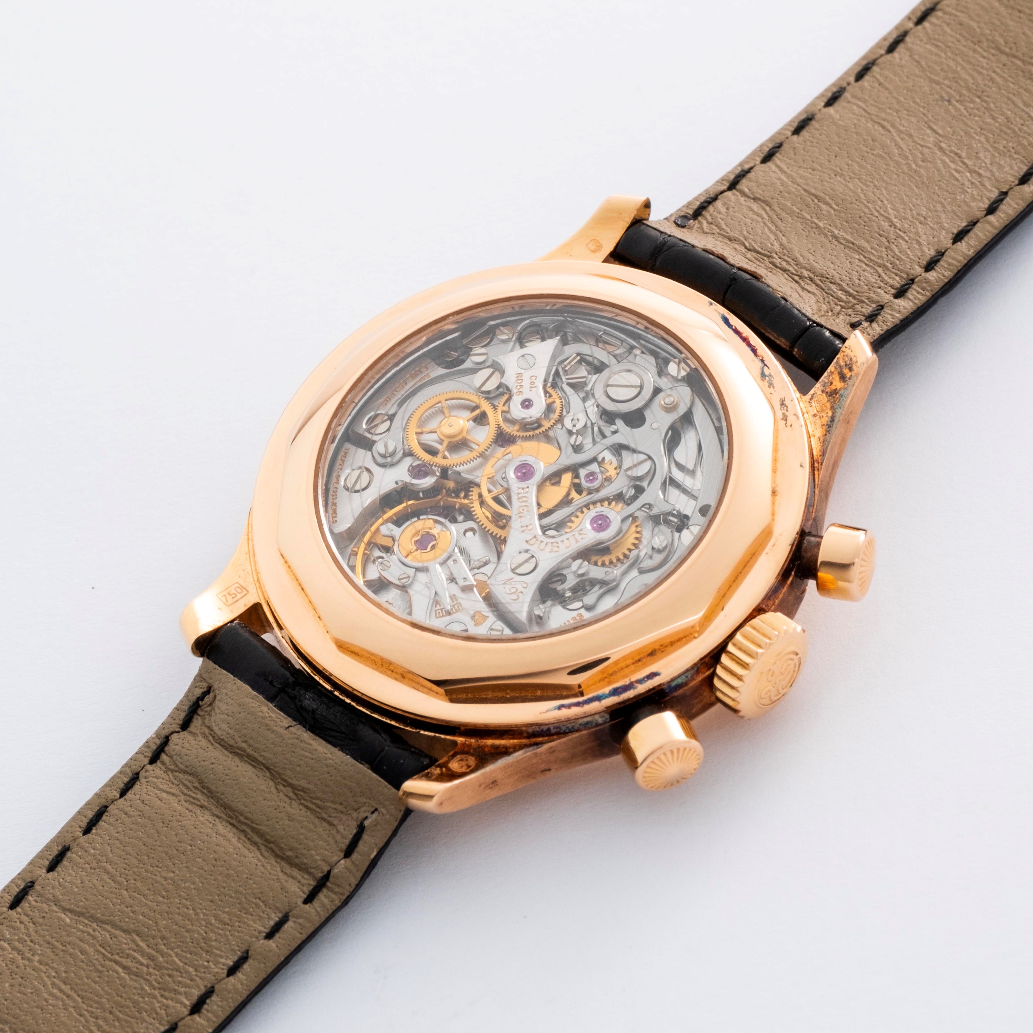 Roger Dubuis - Hommage Chronograph ref. H37, oro rosa 18k con quadrante bitonale e fondello a vis...