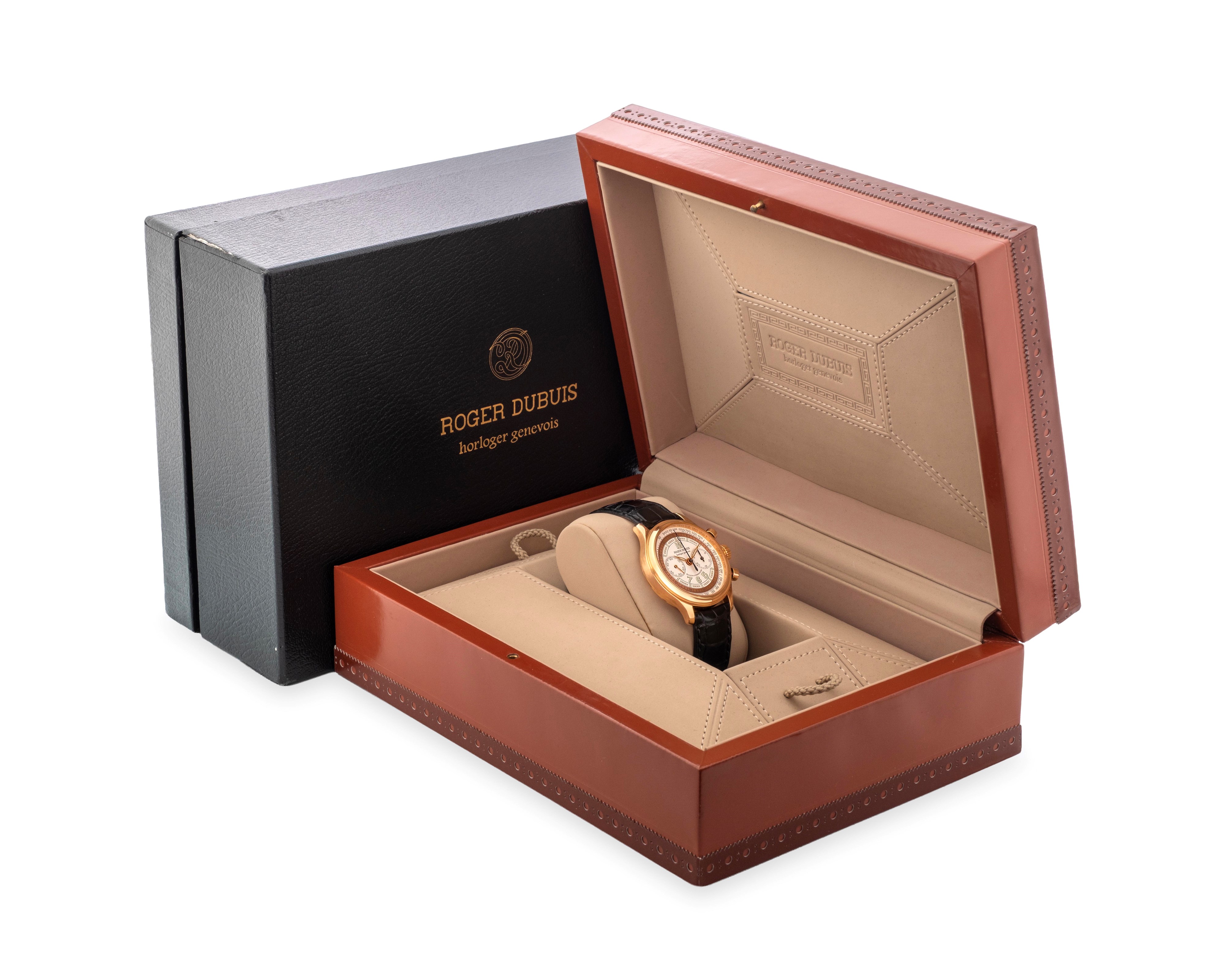 Roger Dubuis - Hommage Chronograph ref. H37, oro rosa 18k con quadrante bitonale e fondello a vis...