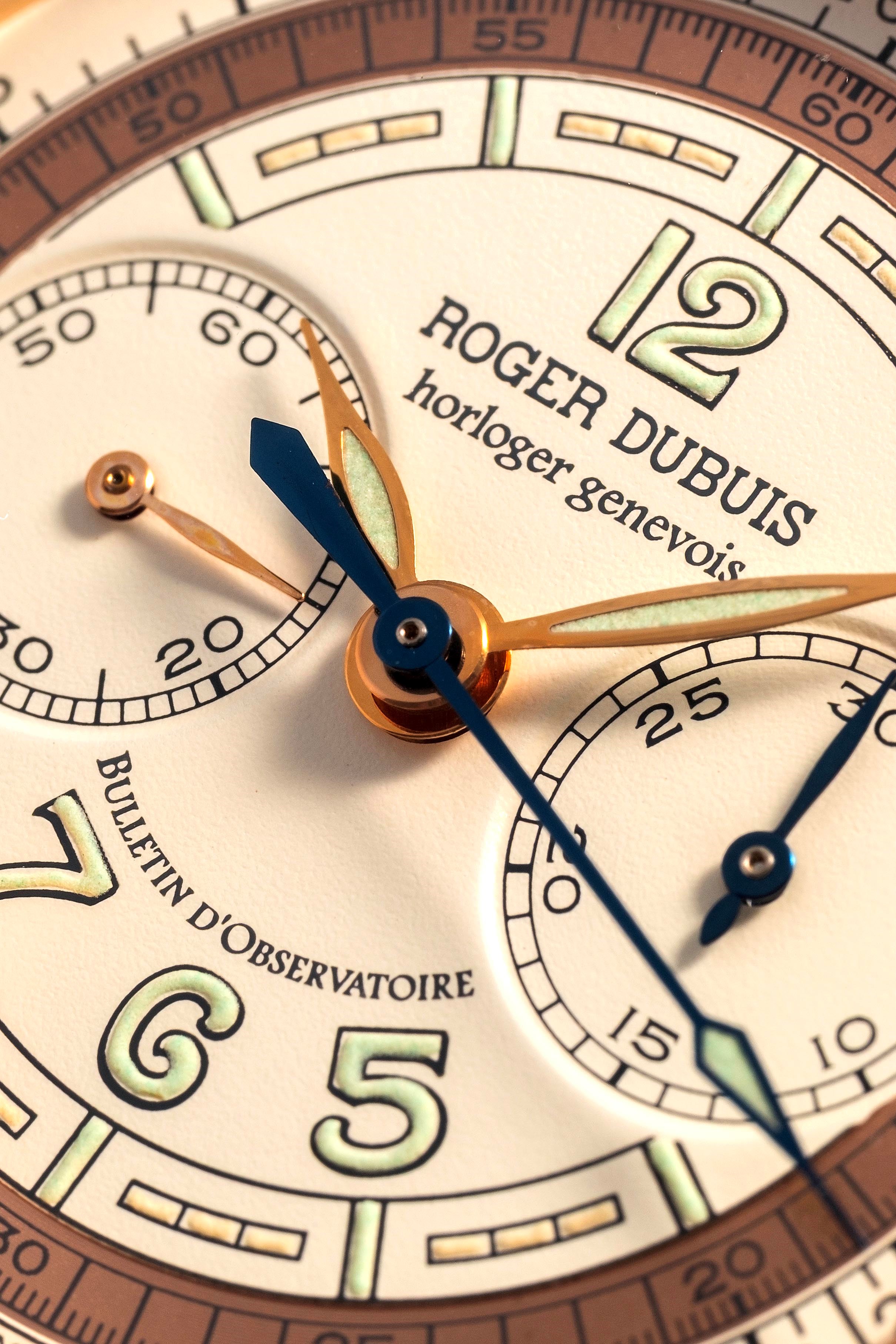Roger Dubuis - Hommage Chronograph ref. H37, oro rosa 18k con quadrante bitonale e fondello a vis...