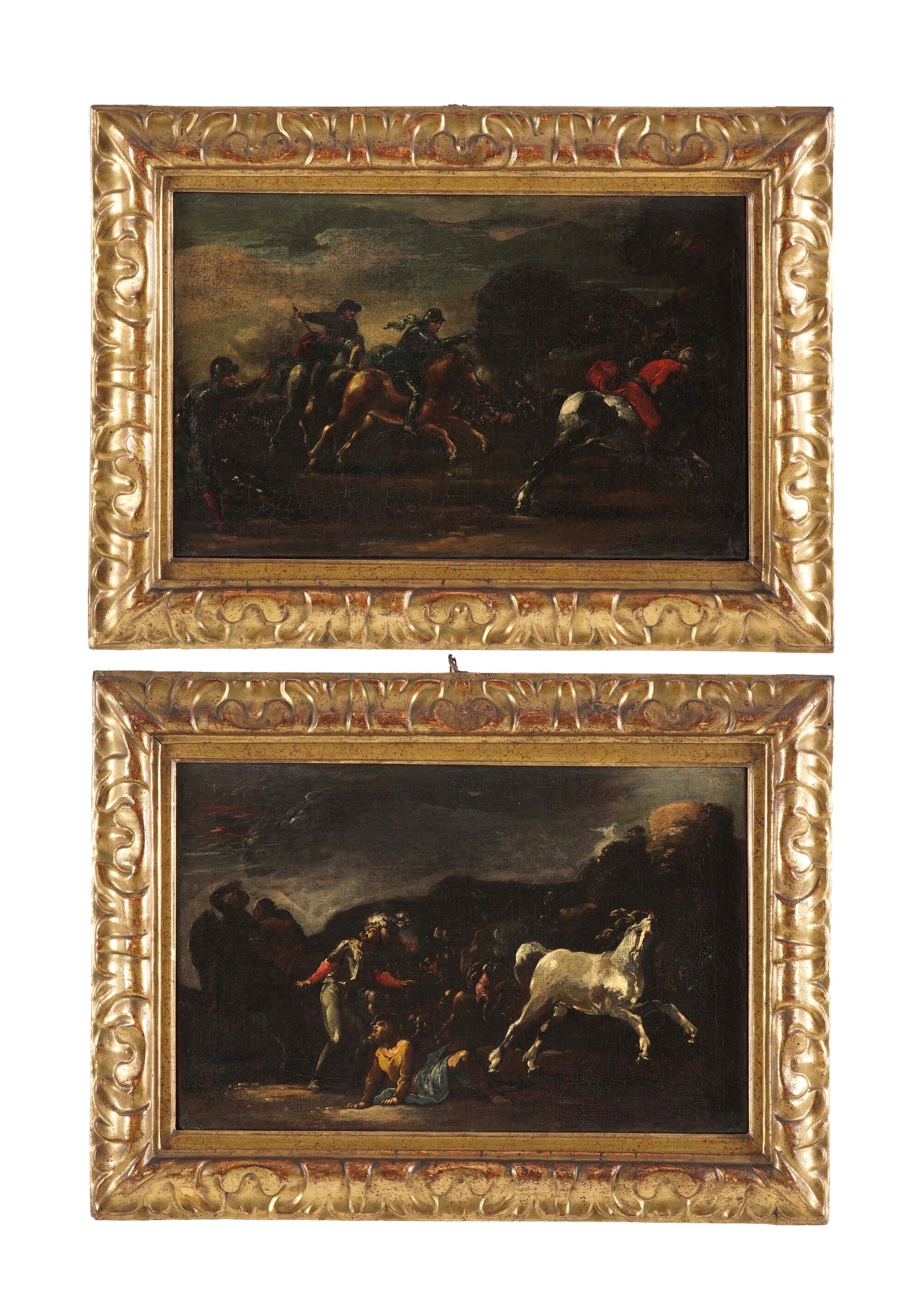 Adam Frans Van Der Meulen - Scontri di cavalleria, olio su tela