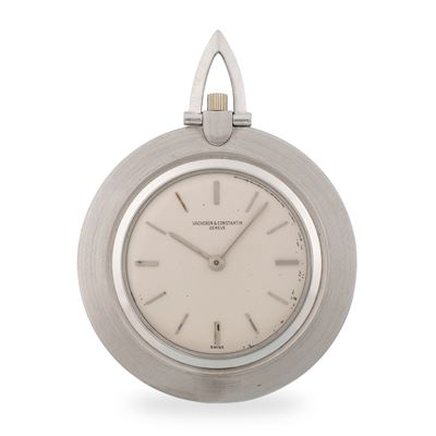 Orologio da tasca Extrapiatto in oro bianco 18k con carica manuale (circa 1960)
