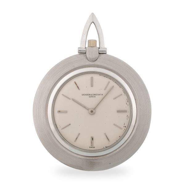 Vacheron &amp; Constantin - Orologio da tasca Extrapiatto in oro bianco 18k, quadrante argentè, carica manuale, circa 1960