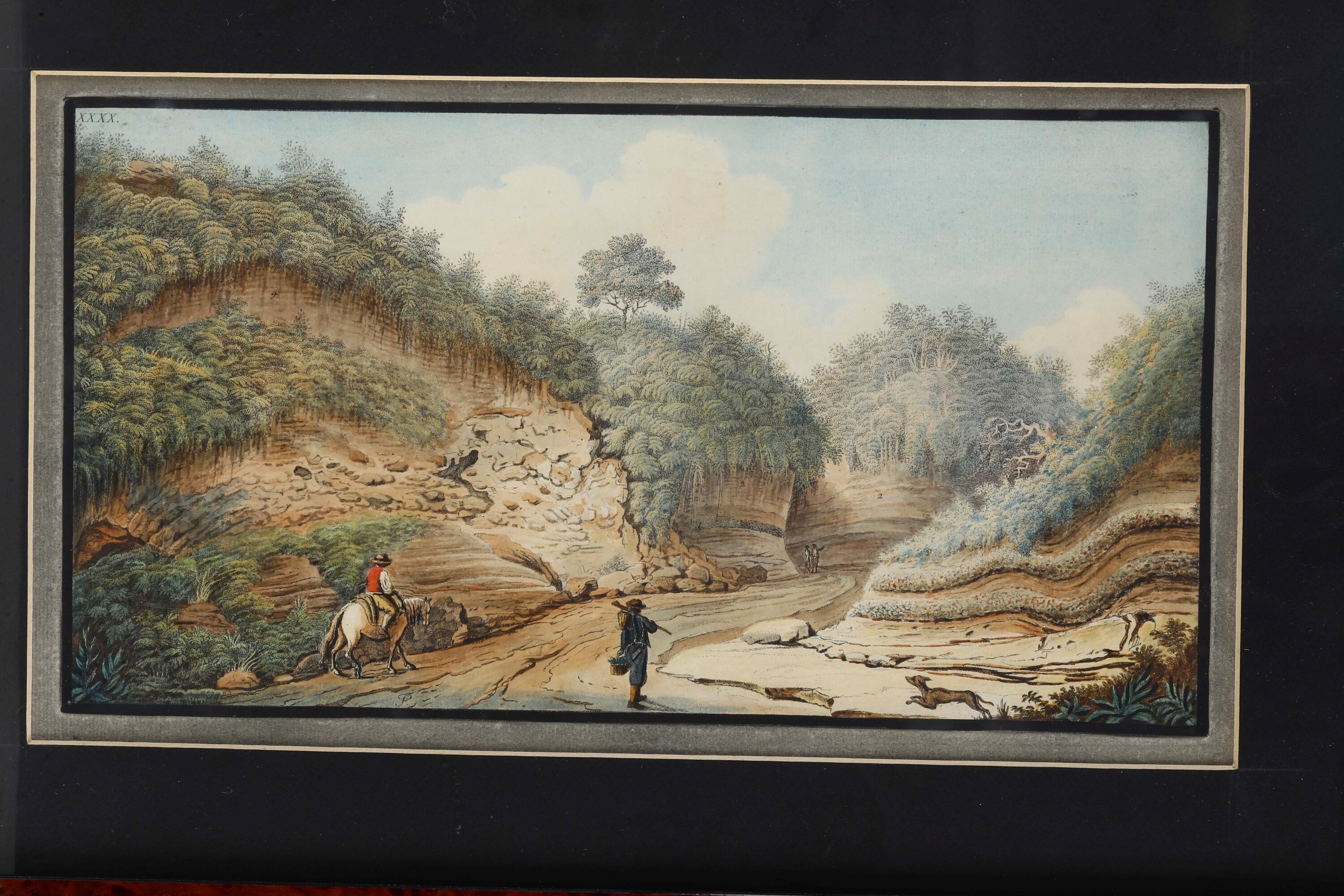 Pittore del XIX secolo, Vedute della fumarola di Pisciarelli e del Vesuvio (scorci da Posillipo)