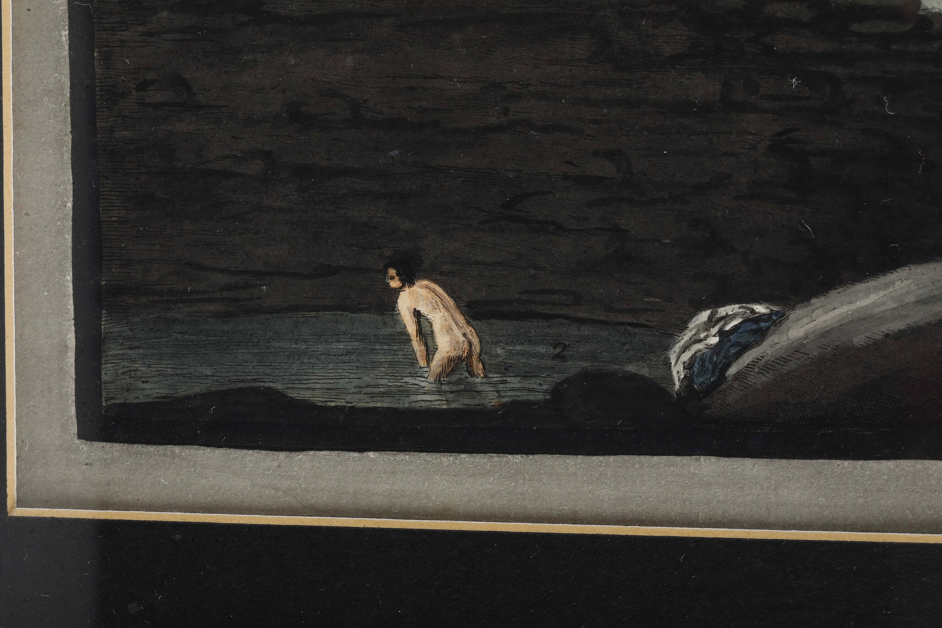 Pittore del XIX secolo, Vedute della fumarola di Pisciarelli e del Vesuvio (scorci da Posillipo)