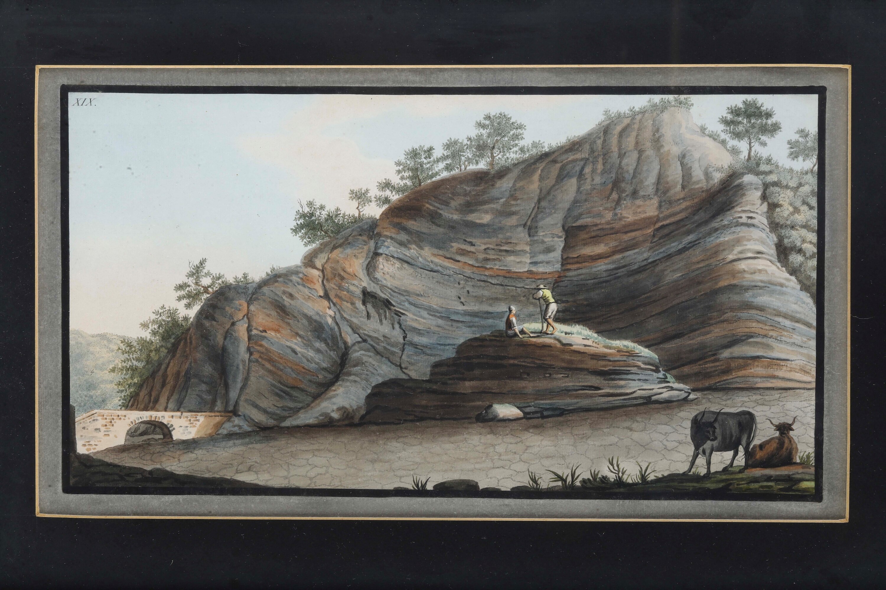 Pittore del XIX secolo, Vedute della fumarola di Pisciarelli e del Vesuvio (scorci da Posillipo)