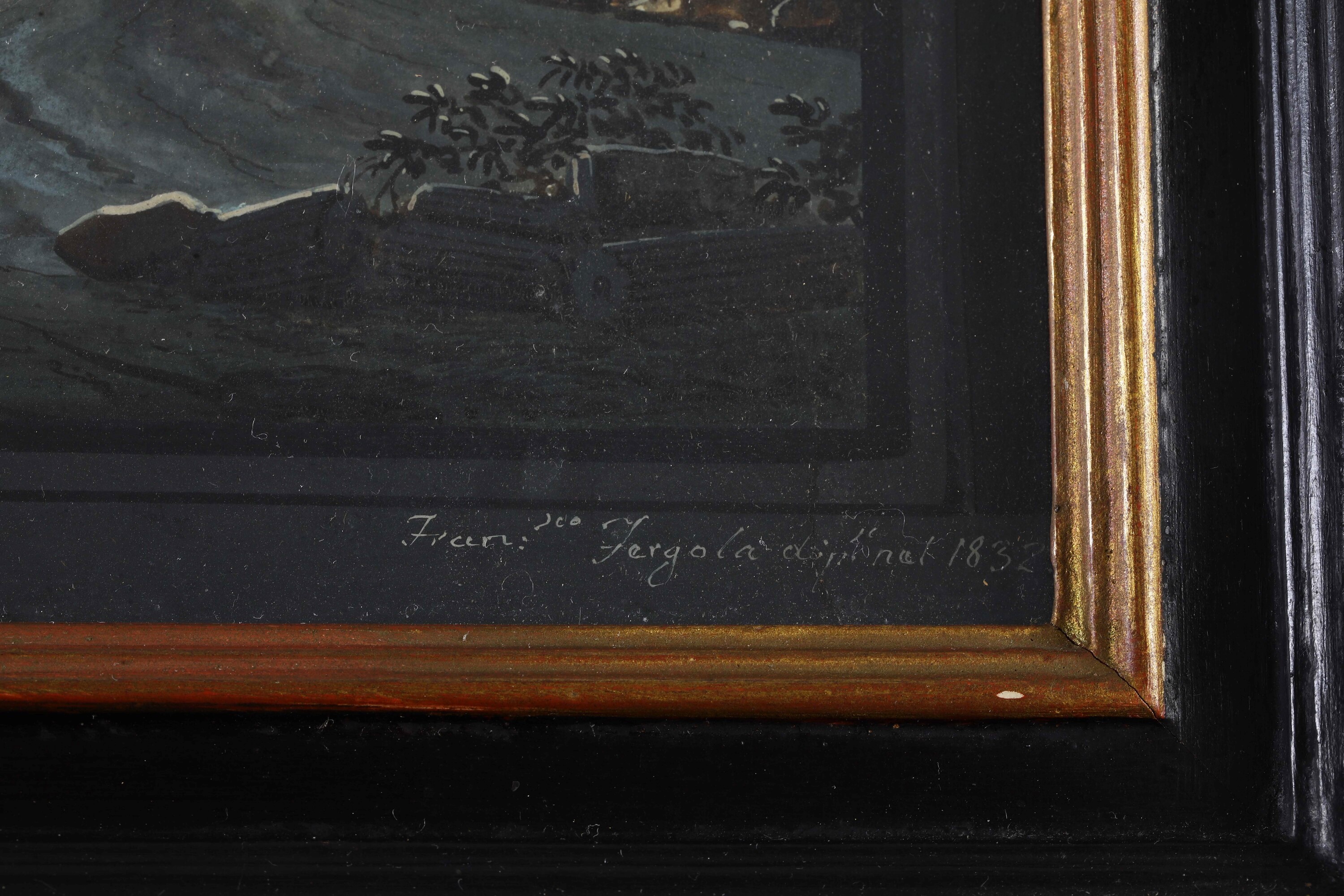 Francesco Fergola - Notturno con veduta dei Fori a Pompei