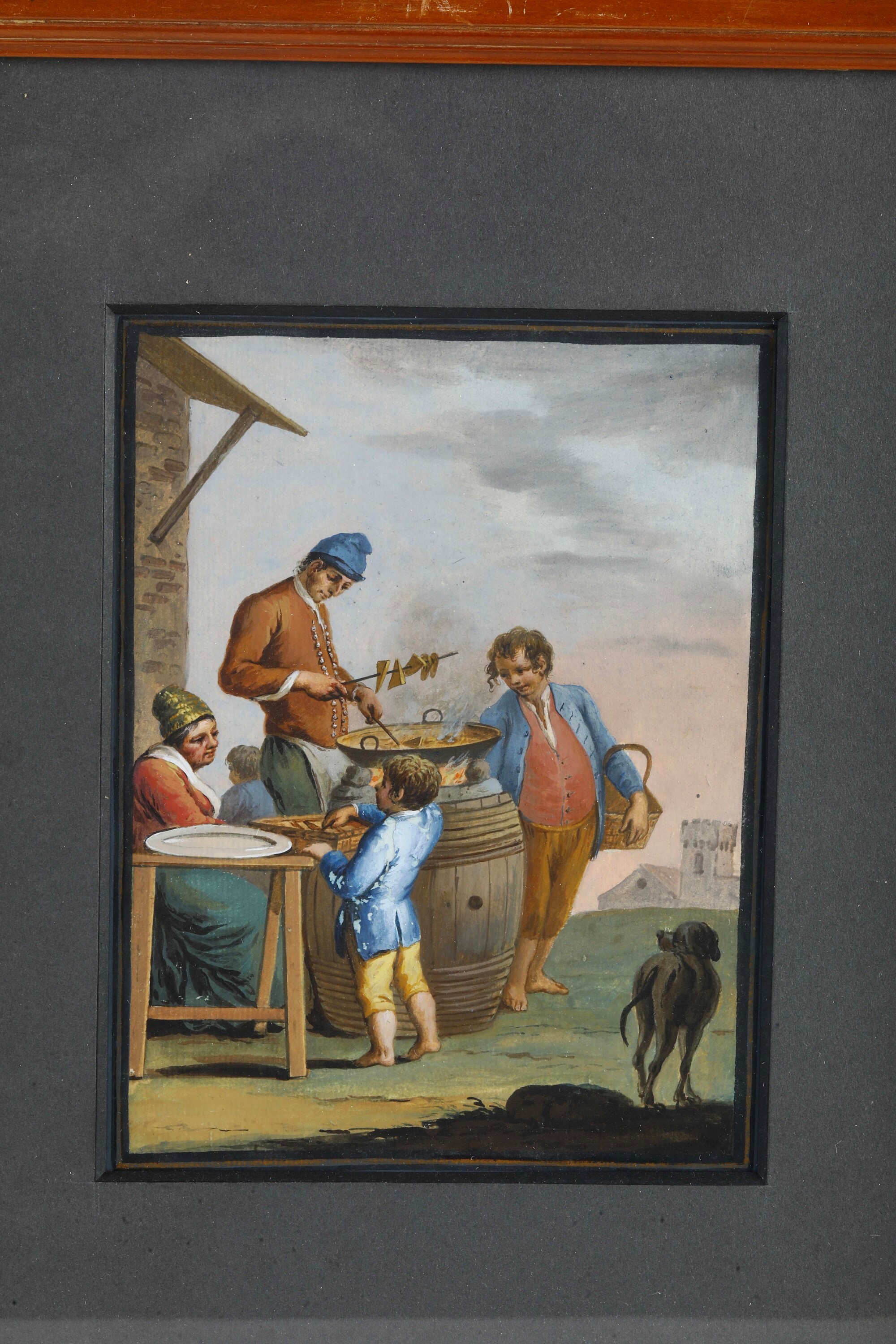 Saverio della Gatta - Scene di genere con figure di popolani in abiti tradizionali