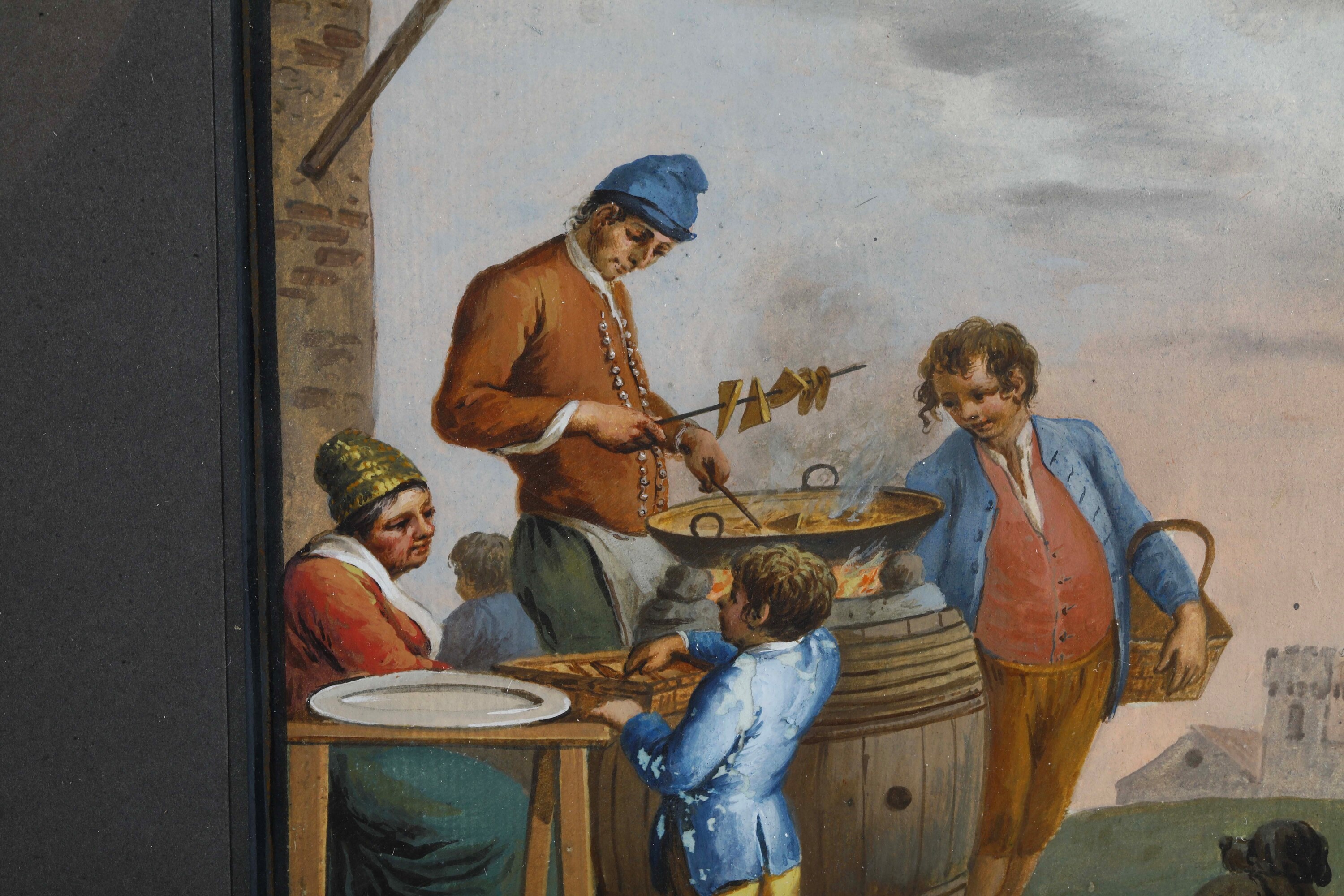 Saverio della Gatta - Scene di genere con figure di popolani in abiti tradizionali