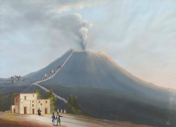 Pittore del XIX secolo Eremitaggio del Vesuvio