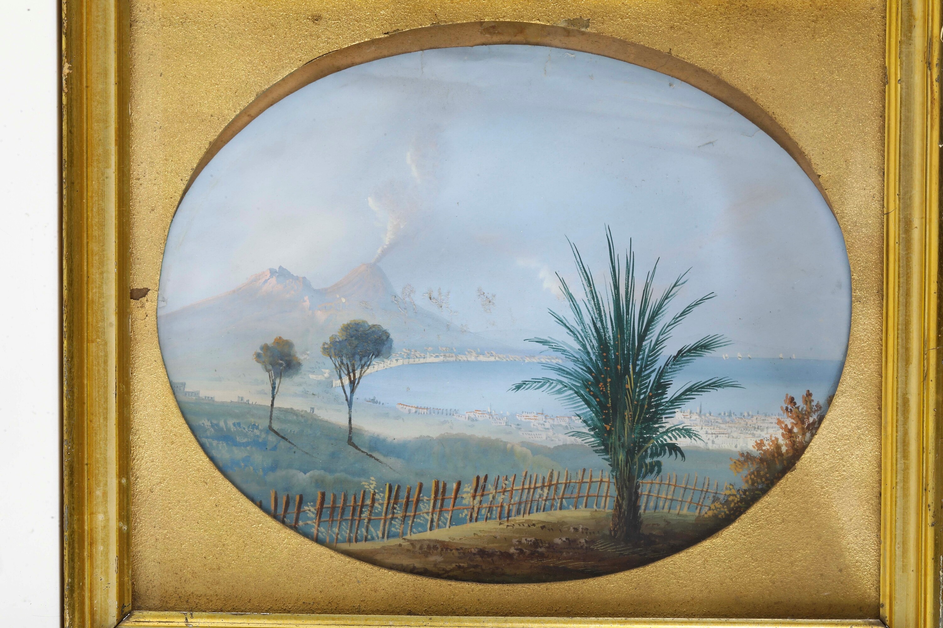 Pittore del XIX-XX secolo, Vedute del Golfo di Napoli in due gouaches
