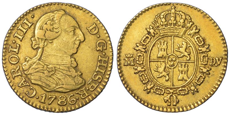 SPAGNA. CARLOS III, 1759-1788. 1/2 Escudo 1786. Madrid.  - Asta Numismatica Light - Cambi Casa d'Aste