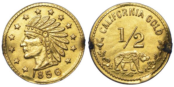 USA - CALIFORNIA. 1/2 Dollar 1856 token.