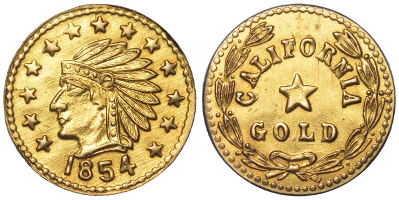 USA - CALIFORNIA. Token 1854.  - Auction Light Numismatics - Cambi Casa d'Aste