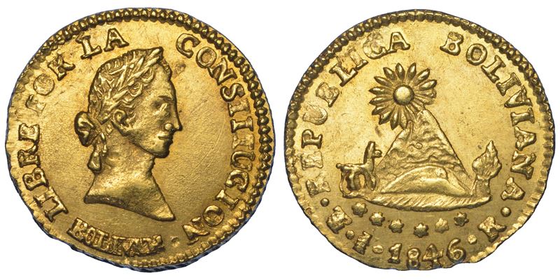 BOLIVIA. REPUBLICA. 1/2 Escudo 1846.  - Asta Numismatica Light - Cambi Casa d'Aste