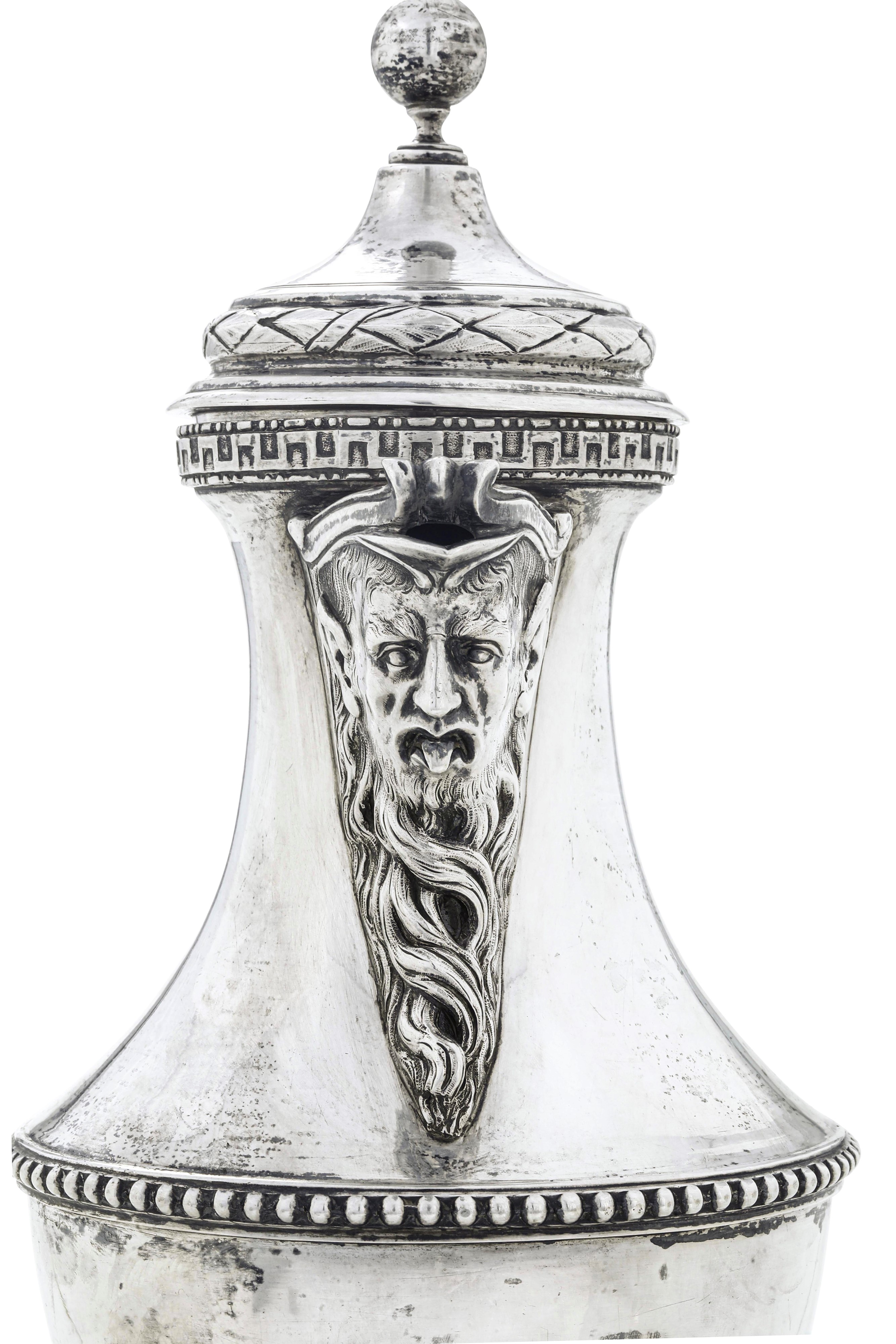 Sanini, Giovanni Felice, Caffettiera neoclassica in argento fuso e sbalzato (Roma, ultimo quarto ...