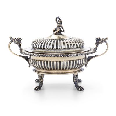 Grande Zuccheriera Vermeil. Milano, XIX Secolo. Argentiere Giuseppe Brusa (1820-1876) con Bottega...