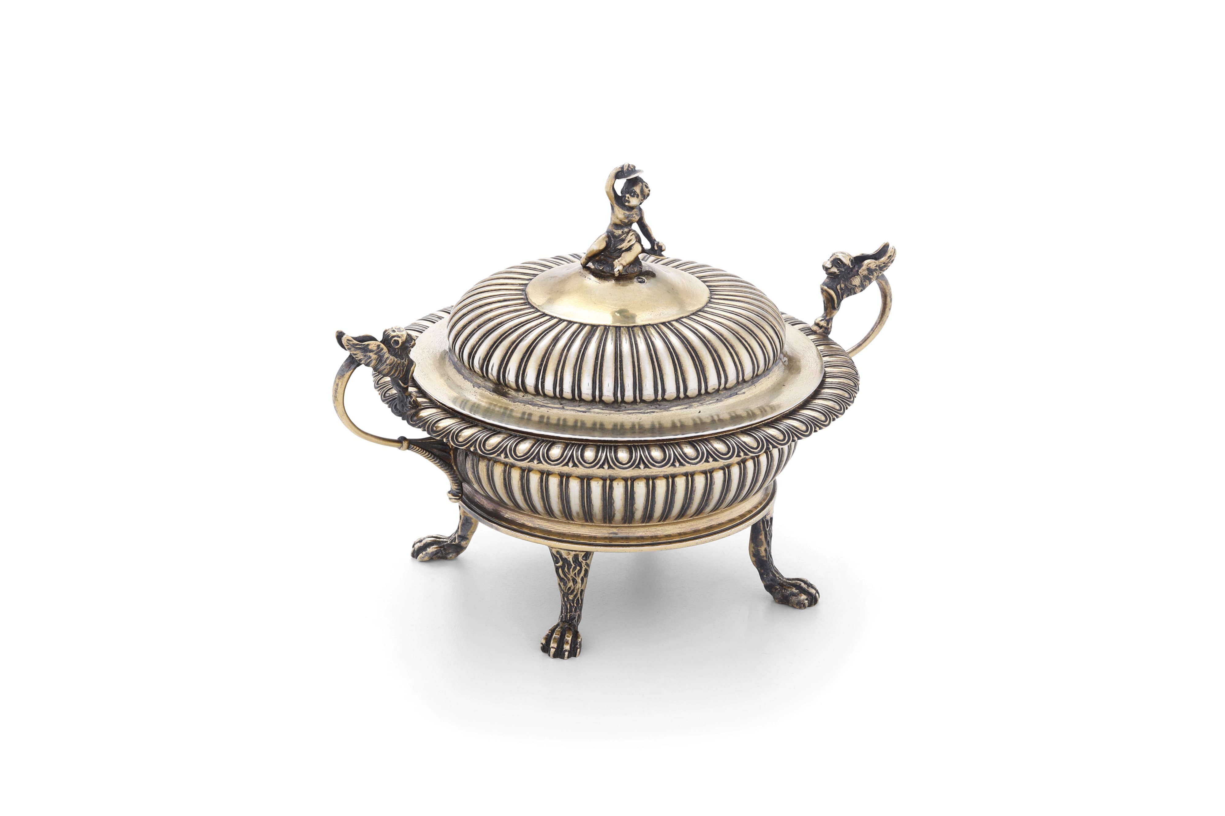 Grande Zuccheriera Vermeil. Milano, XIX Secolo. Argentiere Giuseppe Brusa (1820-1876) con Bottega...