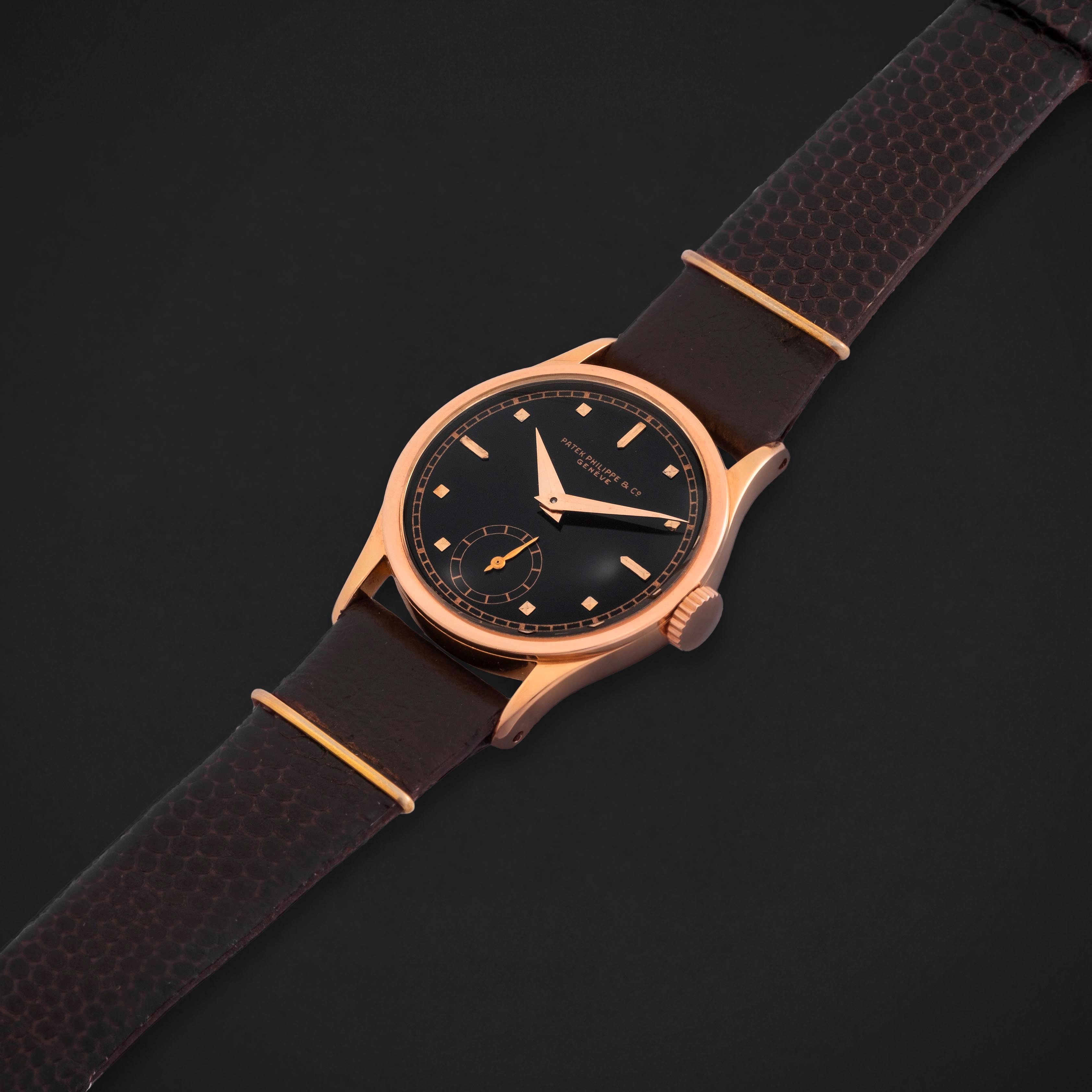 Patek Philippe - Calatrava ref. 96 in oro rosa 18k, quadrante nero lucido (circa 1938)
