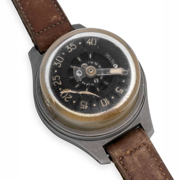Officine Panerai - Raro Profondimetro Luminor in acciaio, quadrante nero opaco con scala graduata da 5 a 40 metri, circa 1940