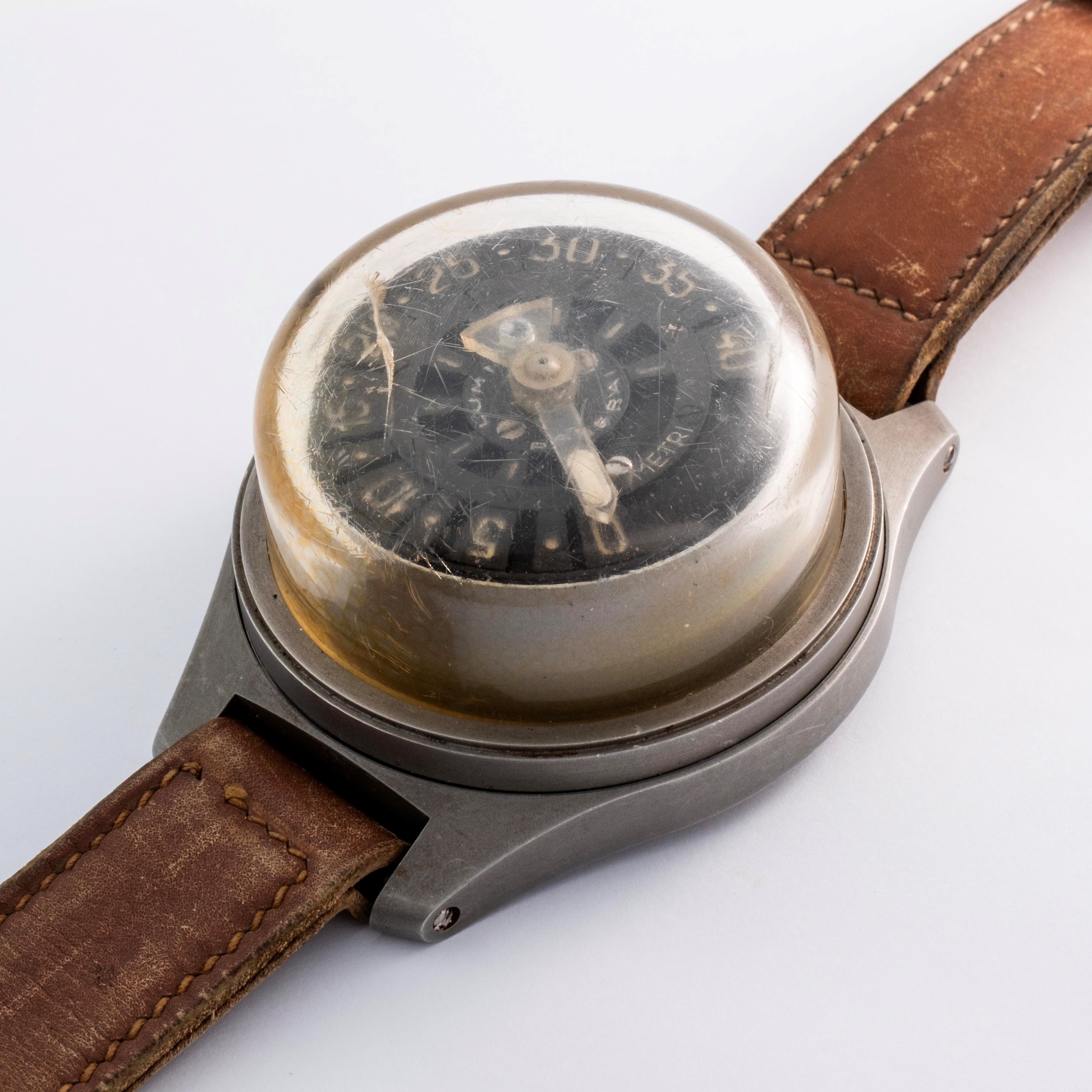 Officine Panerai - Profondimetro Luminor in acciaio con quadrante nero opaco (scala 5–40 metri), ...
