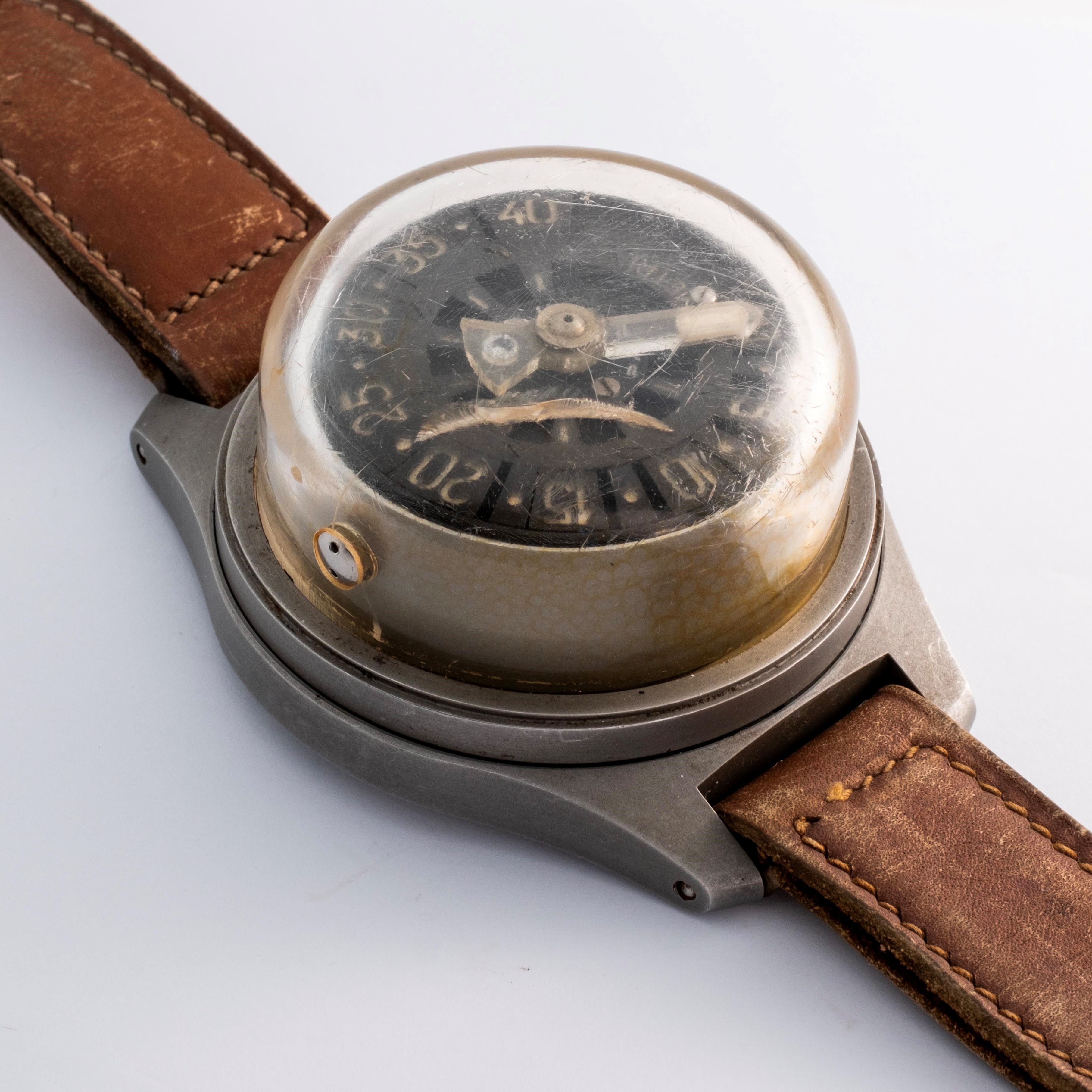 Officine Panerai - Profondimetro Luminor in acciaio con quadrante nero opaco (scala 5–40 metri), ...