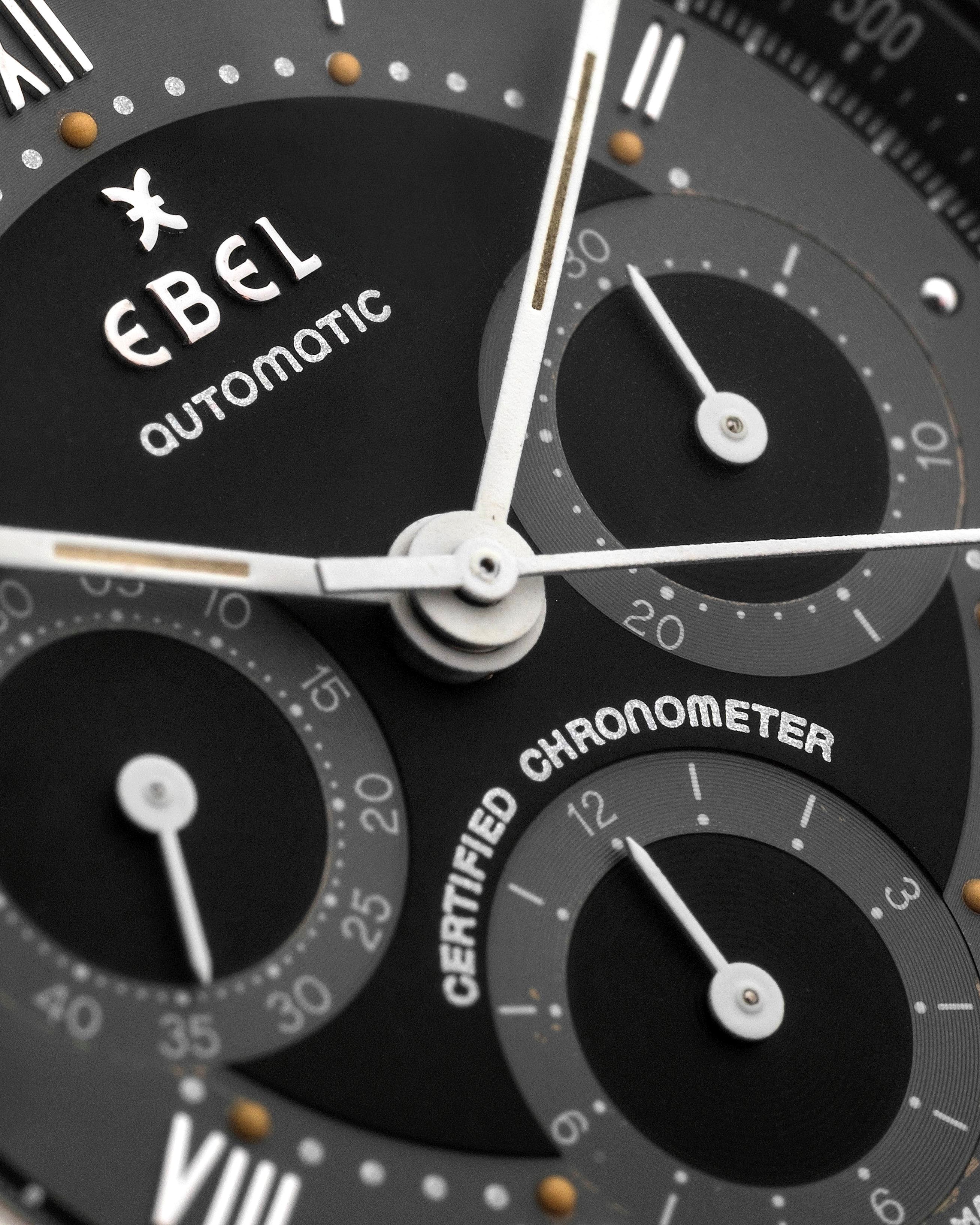 Ebel - Cronografo 1911 Le Modulor in acciaio con tasti a ombrello e fondello a vista