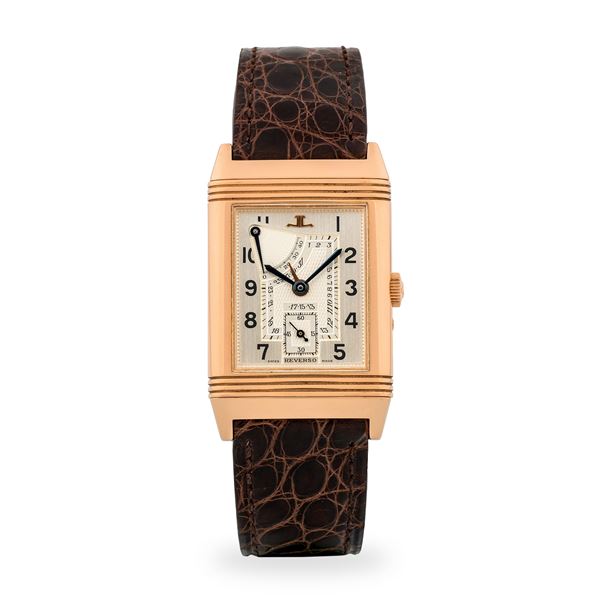 Jaeger-LeCoultre - Reverso "Grand Taille" ref. 270.2.64 in oro rosa 18k, quadrante argentè Guillochè con piccoli secondi al sei, riserva di carica e indicazione del giorno del mese, esemplare 264/500, circa 1991