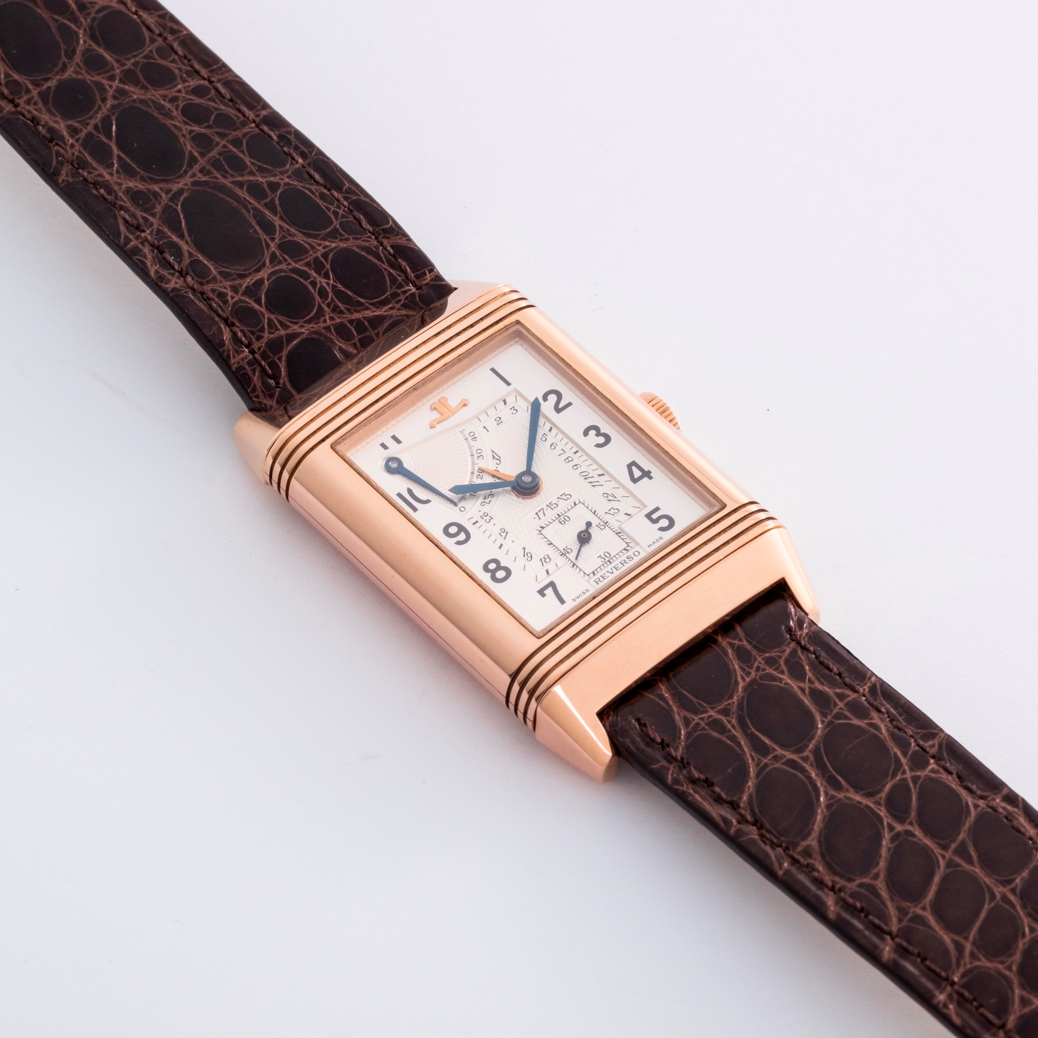 Jaeger-lecoultre - Reverso “Grand Taille” ref. 270.2.64 in oro rosa 18k con quadrante argenté gui...