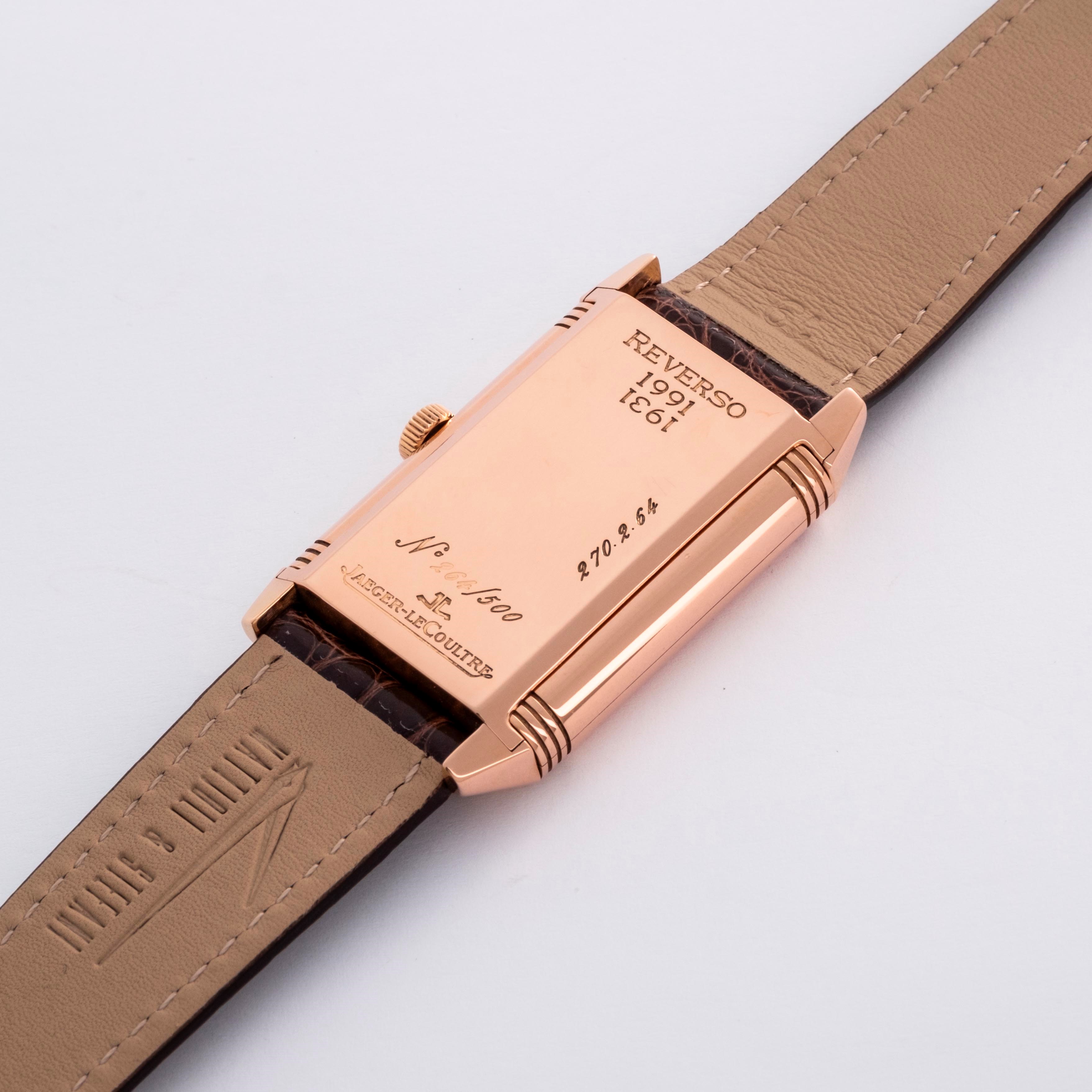 Jaeger-lecoultre - Reverso “Grand Taille” ref. 270.2.64 in oro rosa 18k con quadrante argenté gui...